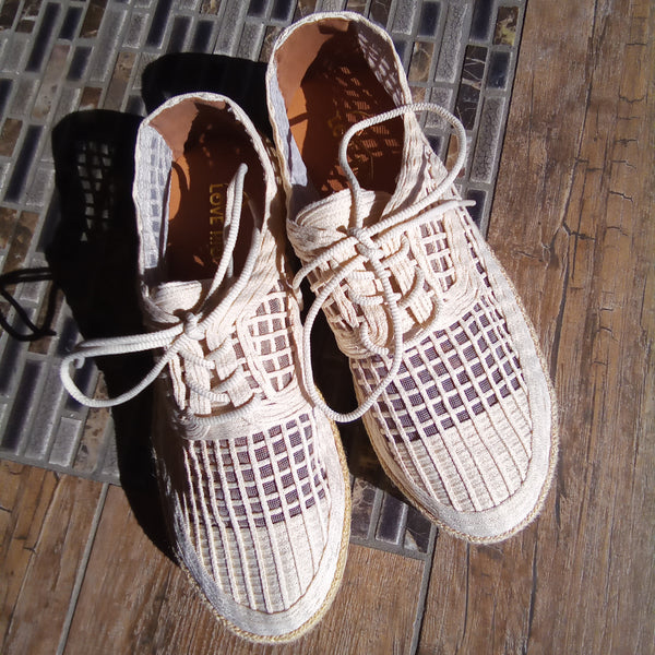 Natural Lace Up Espadrille Sneaker | Love Rio Elsie