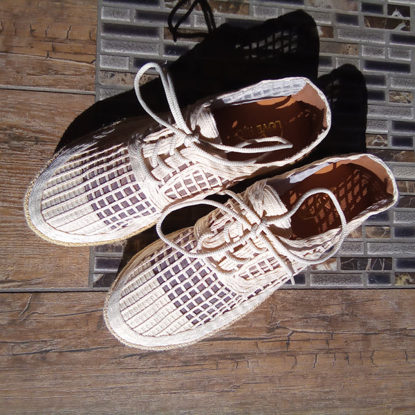 Natural Lace Up Espadrille Sneaker | Love Rio Elsie