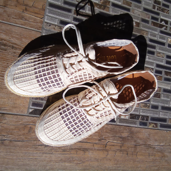 Natural Lace Up Espadrille Sneaker | Love Rio Elsie
