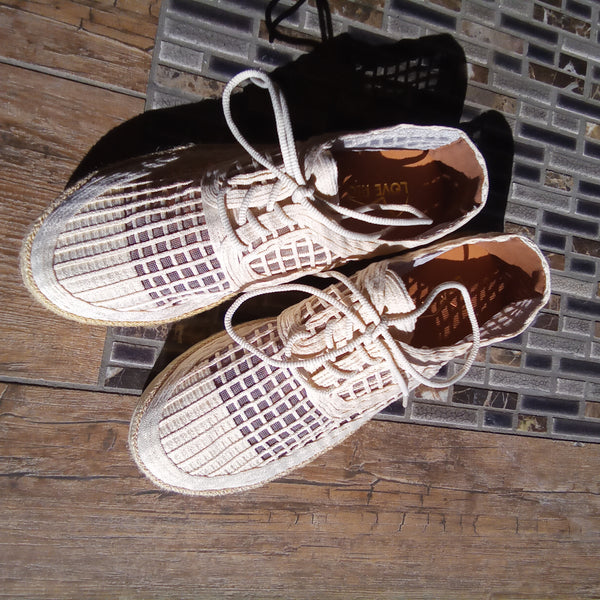 Natural Lace Up Espadrille Sneaker | Love Rio Elsie