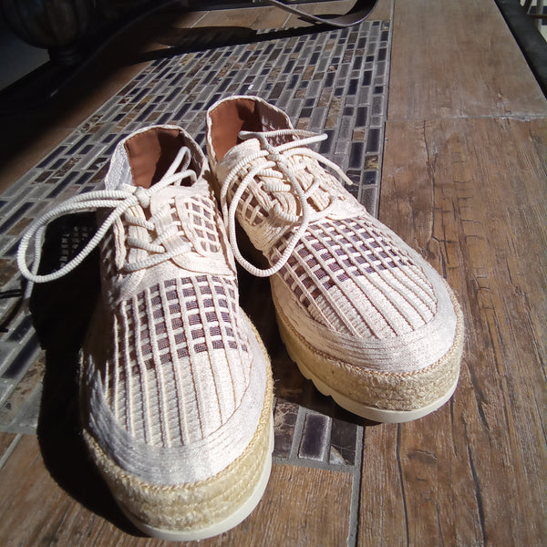 Natural Lace Up Espadrille Sneaker | Love Rio Elsie