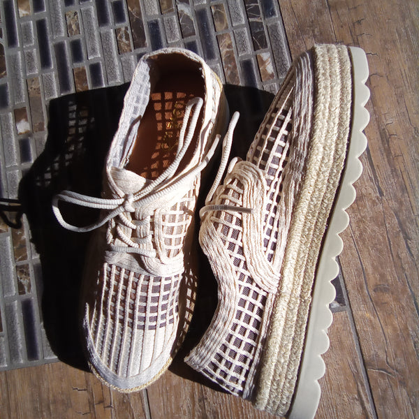 Natural Lace Up Espadrille Sneaker | Love Rio Elsie