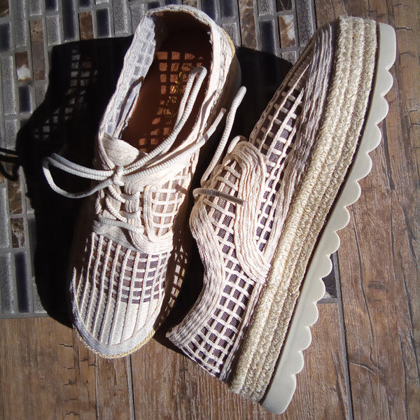 Natural Lace Up Espadrille Sneaker | Love Rio Elsie