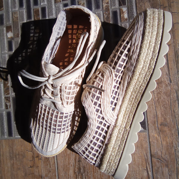 Natural Lace Up Espadrille Sneaker | Love Rio Elsie