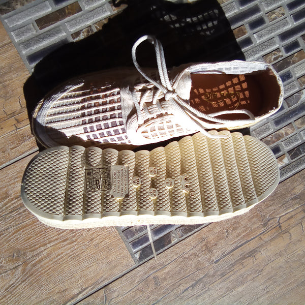 Natural Lace Up Espadrille Sneaker | Love Rio Elsie