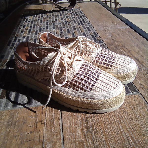 Natural Lace Up Espadrille Sneaker | Love Rio Elsie