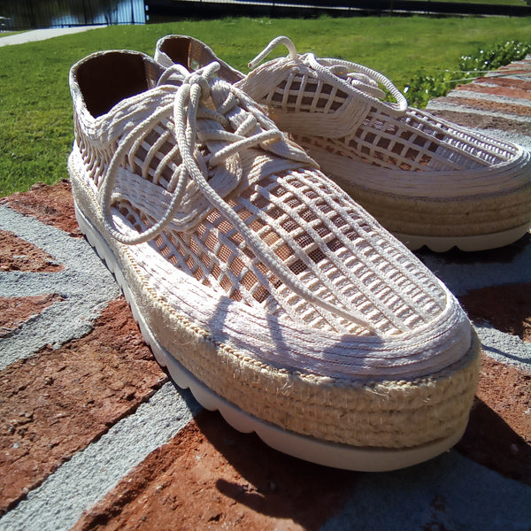 Natural Lace Up Espadrille Sneaker | Love Rio Elsie