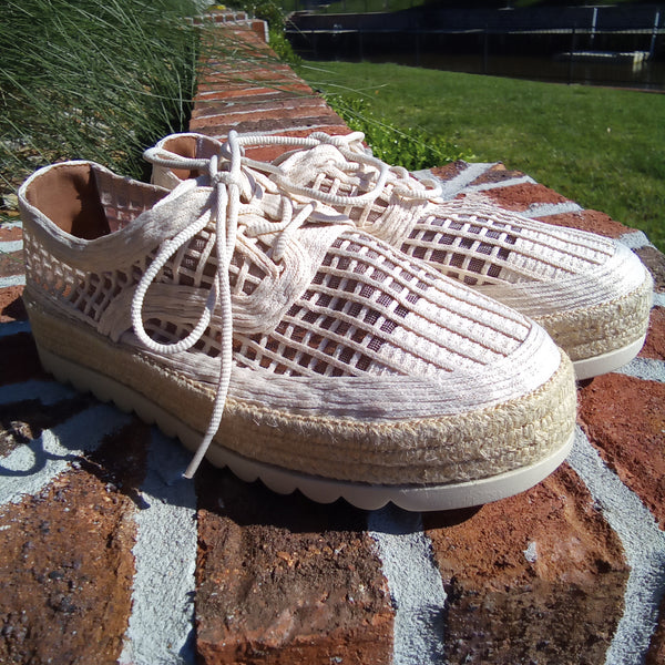 Natural Lace Up Espadrille Sneaker | Love Rio Elsie