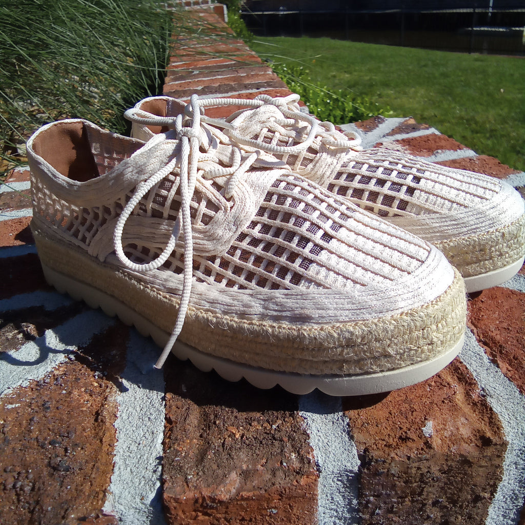 Natural Lace Up Espadrille Sneaker | Love Rio Elsie