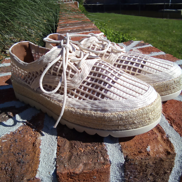 Natural Lace Up Espadrille Sneaker | Love Rio Elsie