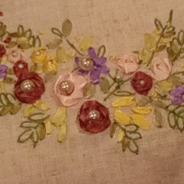 Square Embroidered Floral Wreath Home Decor Pillow | C and F Home