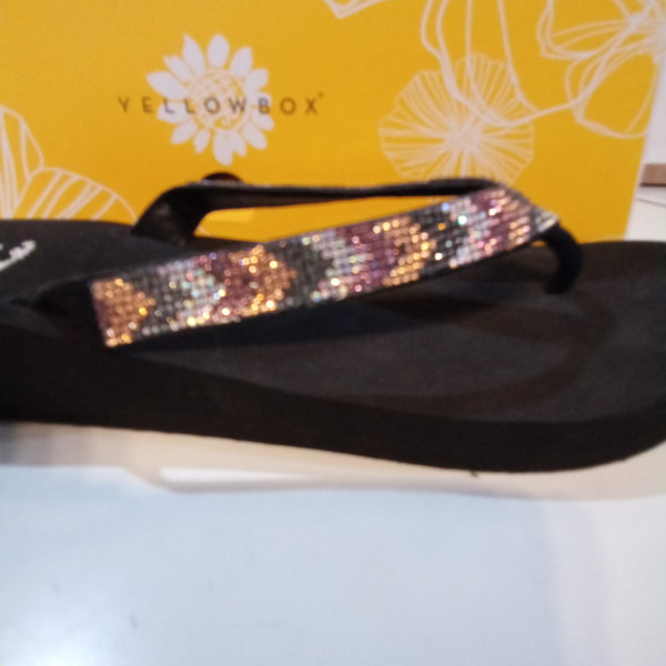 Size 11 Chevron Glitzy Flip Flops | Yellow Box Taye - Last Pair!