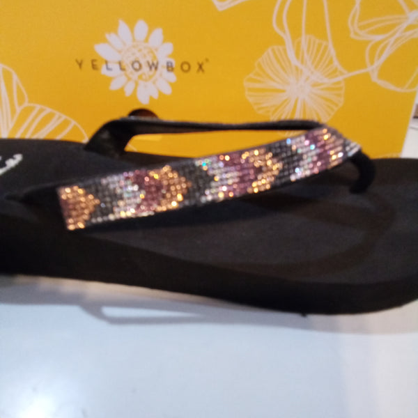 Size 11 Chevron Glitzy Flip Flops | Yellow Box Taye - Last Pair!