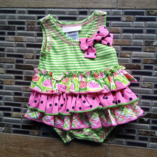 Newborn Ruffled Watermelon One Piece Crawler | Bonnie Baby