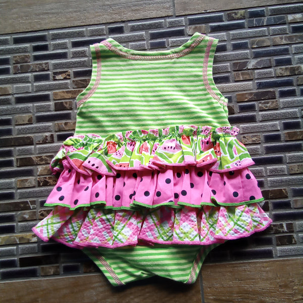 Newborn Ruffled Watermelon One Piece Crawler | Bonnie Baby