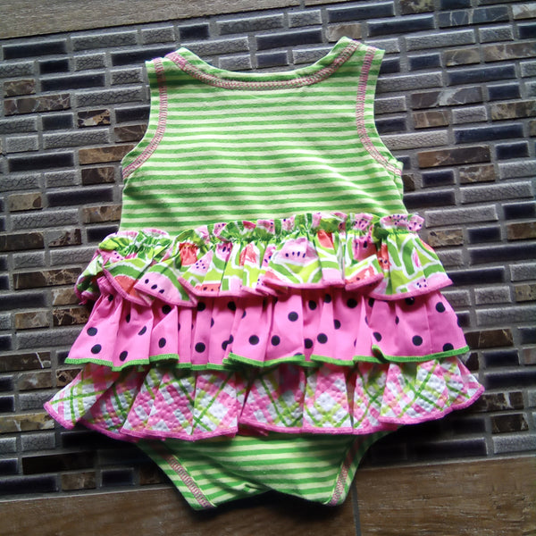 Newborn Ruffled Watermelon One Piece Crawler | Bonnie Baby