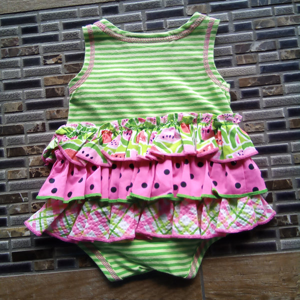 Newborn Ruffled Watermelon One Piece Crawler | Bonnie Baby