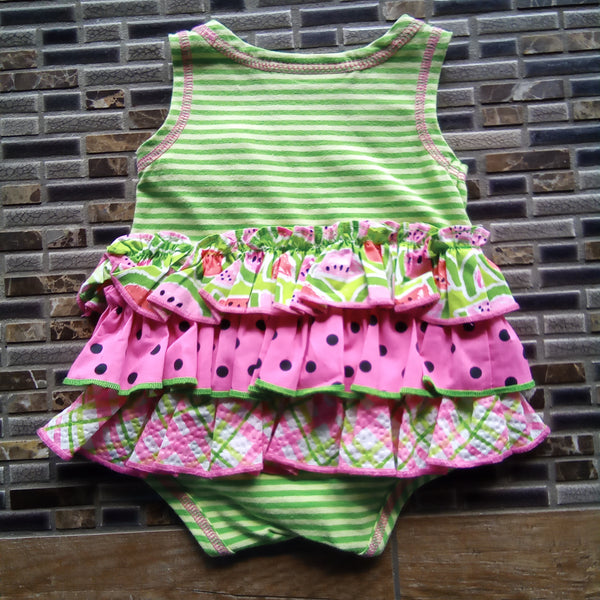 Newborn Ruffled Watermelon One Piece Crawler | Bonnie Baby