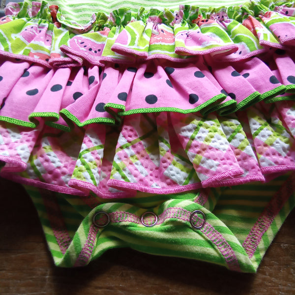 Newborn Ruffled Watermelon One Piece Crawler | Bonnie Baby