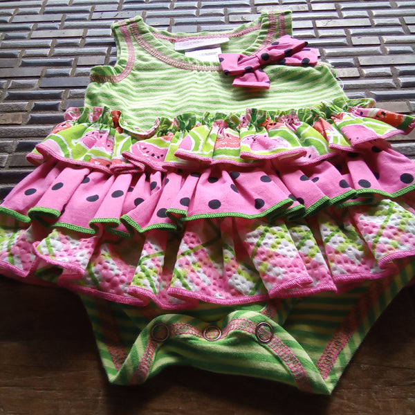 Newborn Ruffled Watermelon One Piece Crawler | Bonnie Baby