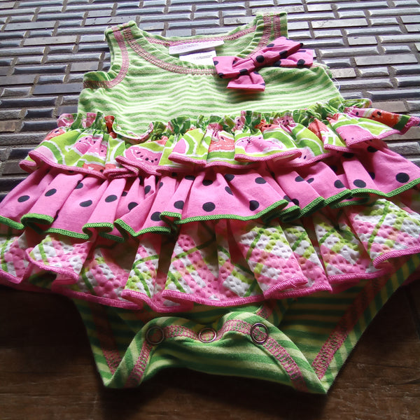 Newborn Ruffled Watermelon One Piece Crawler | Bonnie Baby