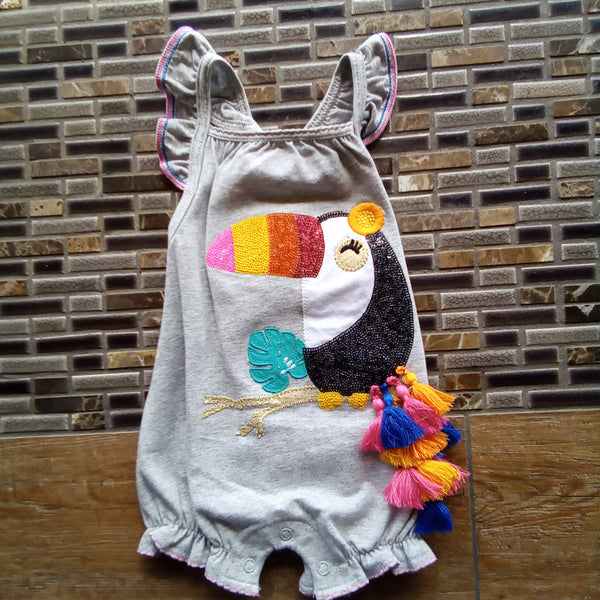 Infant Toucan Bubble Suit with Coordinating Toucan Bib | Mud Pie