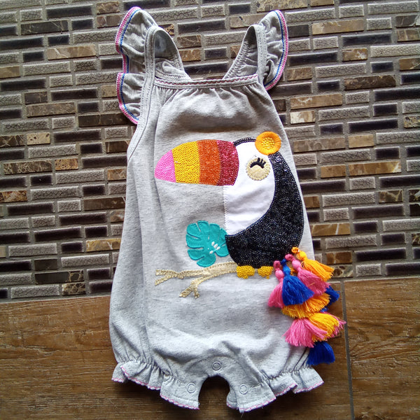 Infant Toucan Bubble Suit with Coordinating Toucan Bib | Mud Pie