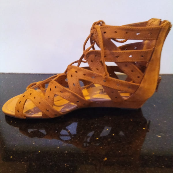 Lace Up Gladiator Sandal | Madeline Girl Finesse Havana Brown - FINAL SALE $20