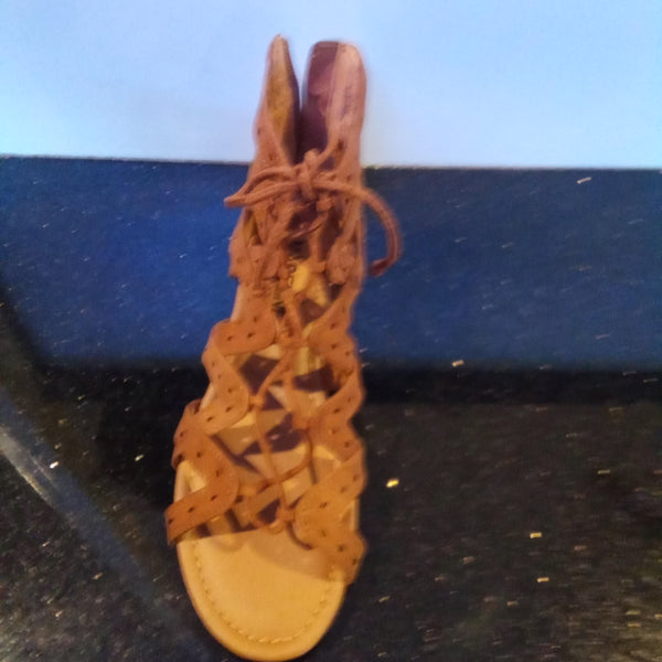 Lace Up Gladiator Sandal | Madeline Girl Finesse Havana Brown - FINAL SALE $20