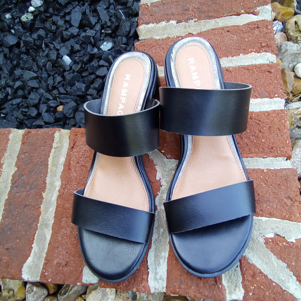 Two Strap Blocked Heel Sandal | Rampage Hatty