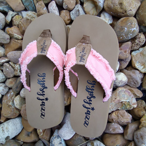 Bright Coral Frayed Flip Flops | Gypsy Jazz Encore