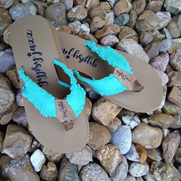Bright Mint Frayed Flip Flops | Gypsy Jazz Encore