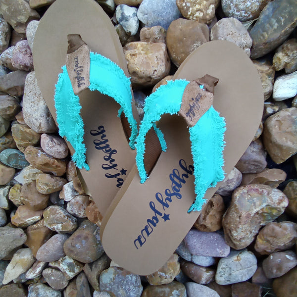 Bright Mint Frayed Flip Flops | Gypsy Jazz Encore