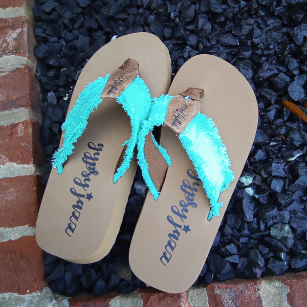 Bright Mint Frayed Flip Flops | Gypsy Jazz Encore
