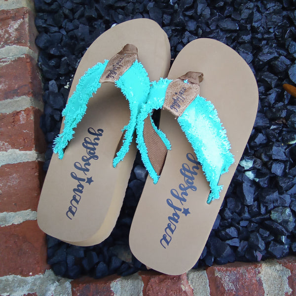 Bright Mint Frayed Flip Flops | Gypsy Jazz Encore