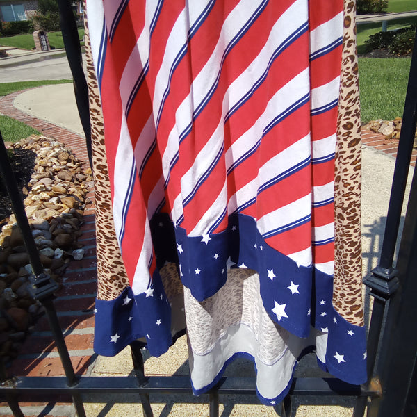 Stars Stripes and Leopard High Low Sundress | Bonnie Jean