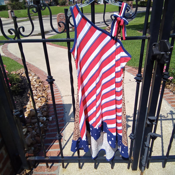 Stars Stripes and Leopard High Low Sundress | Bonnie Jean