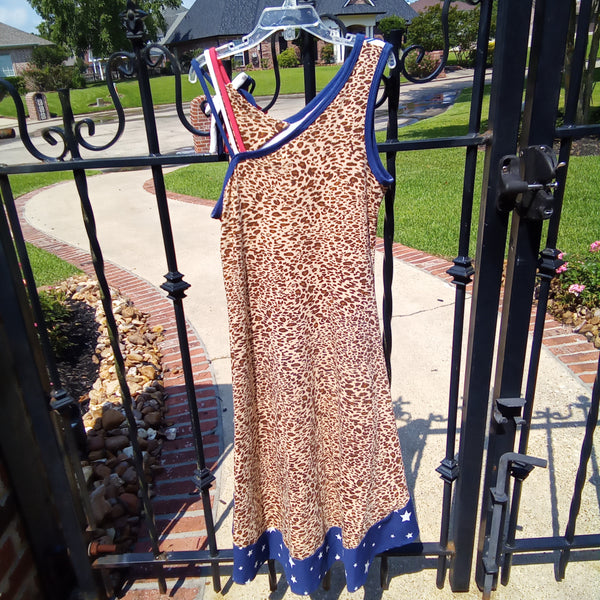 Stars Stripes and Leopard High Low Sundress | Bonnie Jean