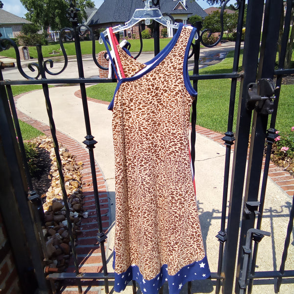 Stars Stripes and Leopard High Low Sundress | Bonnie Jean