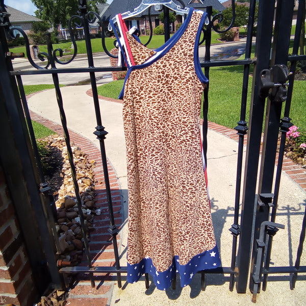 Stars Stripes and Leopard High Low Sundress | Bonnie Jean