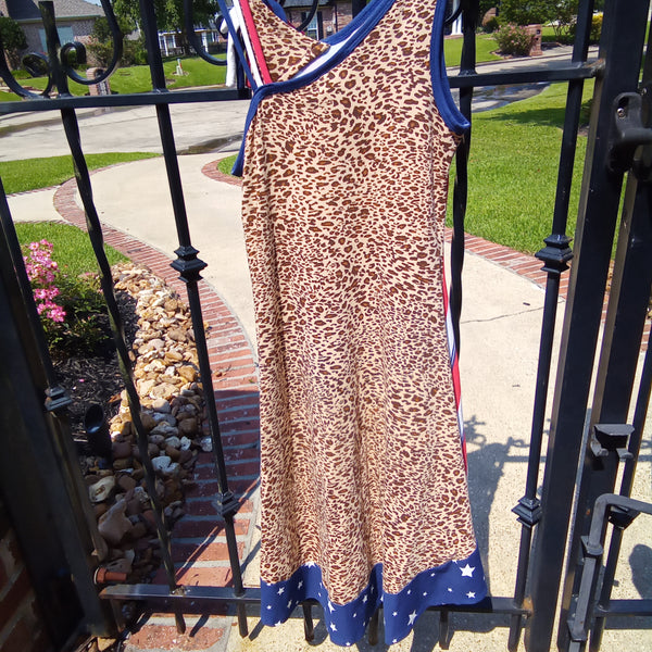 Stars Stripes and Leopard High Low Sundress | Bonnie Jean