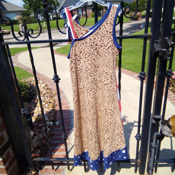 Stars Stripes and Leopard High Low Sundress | Bonnie Jean