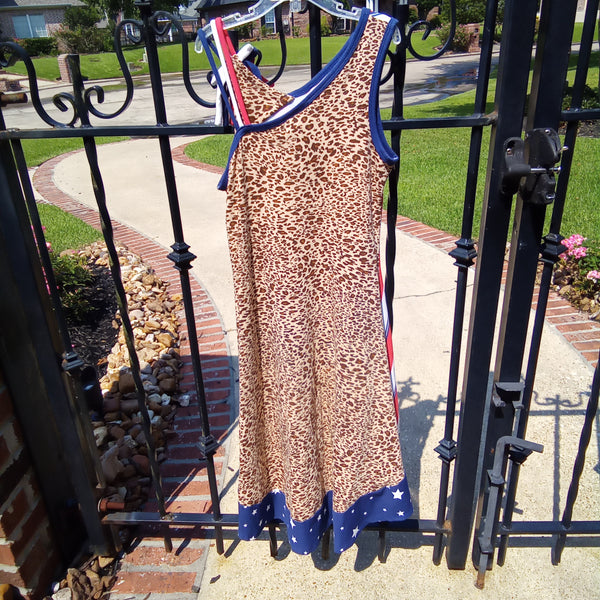 Stars Stripes and Leopard High Low Sundress | Bonnie Jean