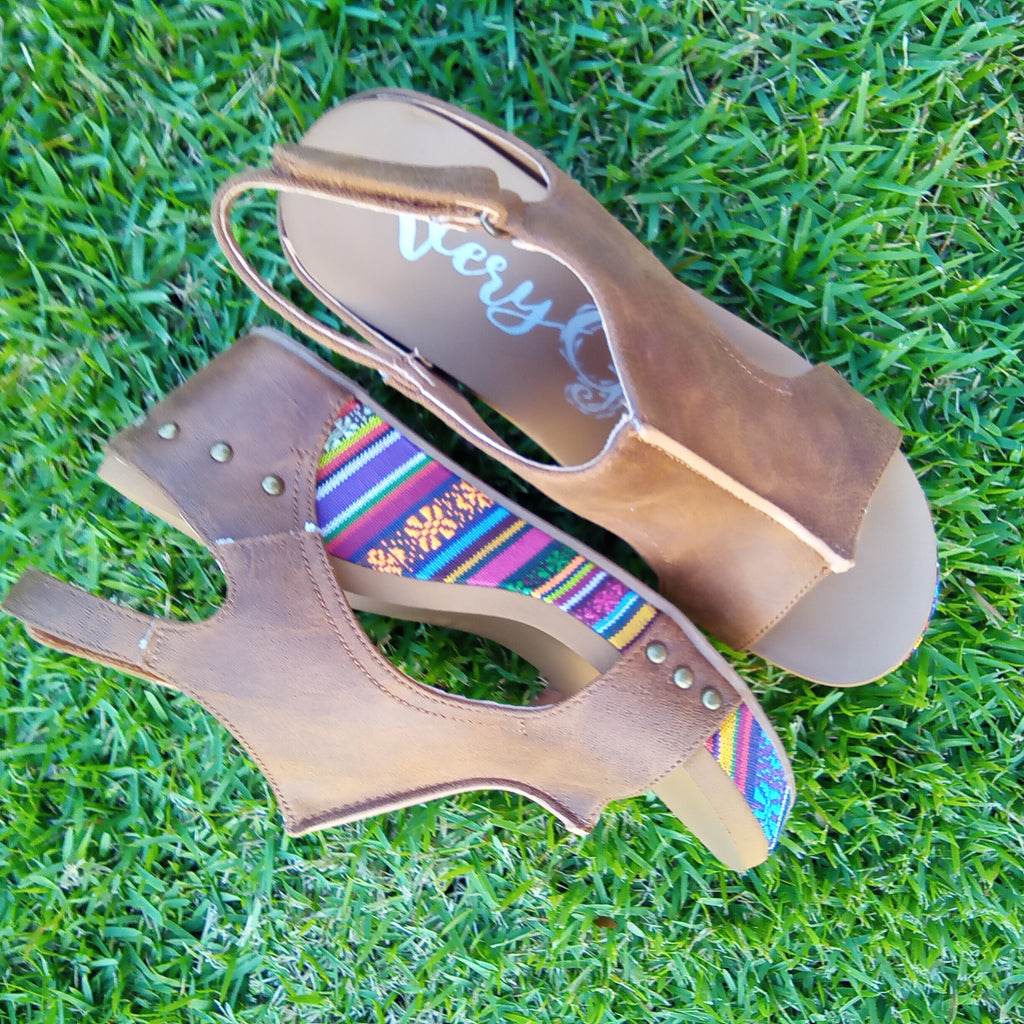 Brown and Multi Colored Wedges | Very G - Freedom