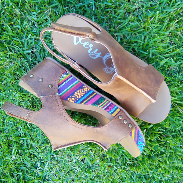 Brown and Multi Colored Wedges | Very G - Freedom