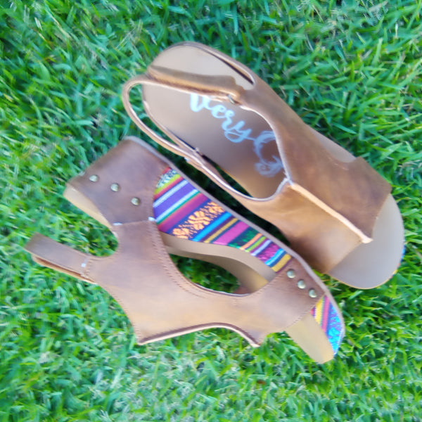 Brown and Multi Colored Wedges | Very G - Freedom