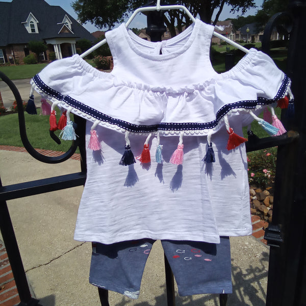 Sailing Capri Set with Tassels | Mud Pie