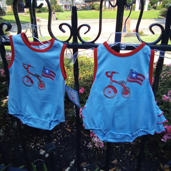 Patriotic Tricycle Body Suit | Three Sisters