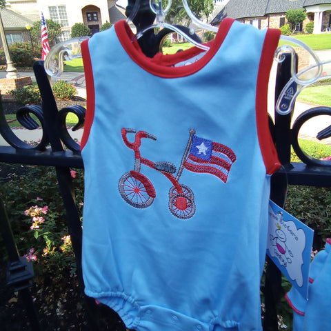 Patriotic Tricycle Body Suit | Three Sisters