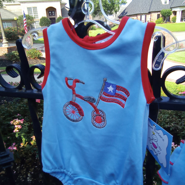 Patriotic Tricycle Body Suit | Three Sisters